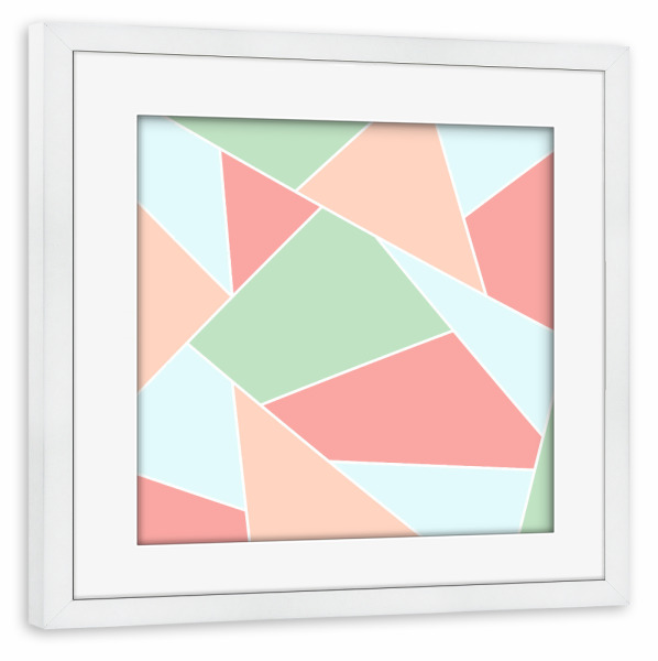 Poster mit Rahmen weiß "Polygon Pastel" artboxONE - Abstrakt,Geometrie