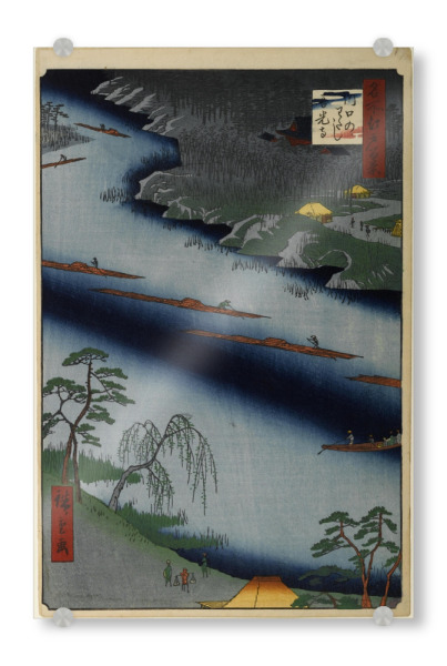 Acrylglasbild "Der Zenko Tempel" artboxONE - Natur,Reise,Reise / Asien - Utagawa hiroshige,Malerei,Kunst,Gemälde,Natur,Nature,Reise,Travel,Japan