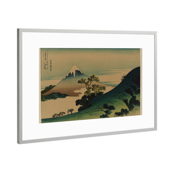 Poster mit Rahmen Silber "Der Inume-Pass in der Provinz Kai" artboxONE - Natur,Reise,Reise / Asien