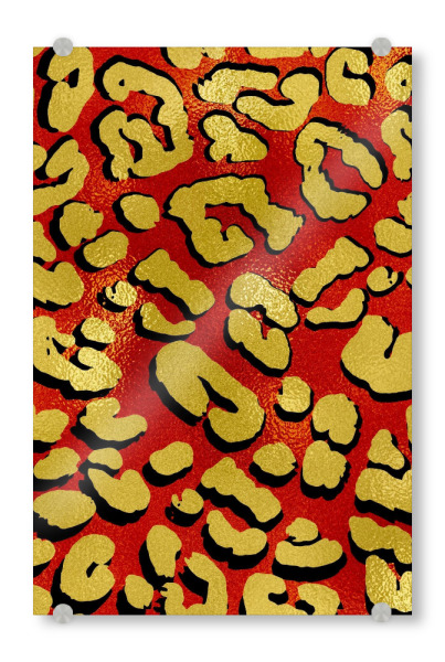 Acrylglasbild "Gold And Red Leopard Pattern" artboxONE - Tiere,Abstrakt,Fashion,Festivals,Galaxy