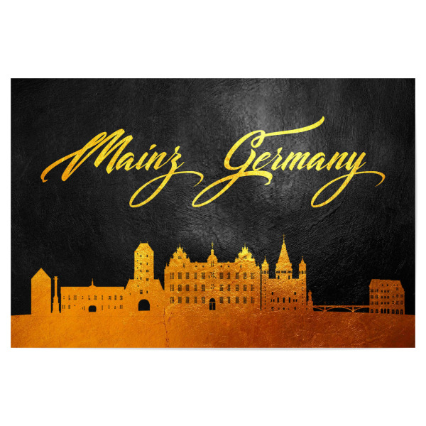 Poster "Mainz Germany Gold Skyline" artboxONE - Städte - Mainz,Germany,Gold,Skyline,City,Stadt