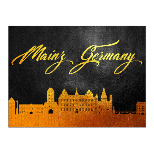 Puzzle Ravensburger "Mainz Germany Gold Skyline" artboxONE - Städte - Mainz,Germany,Gold,Skyline,City,Stadt - Bild mainz