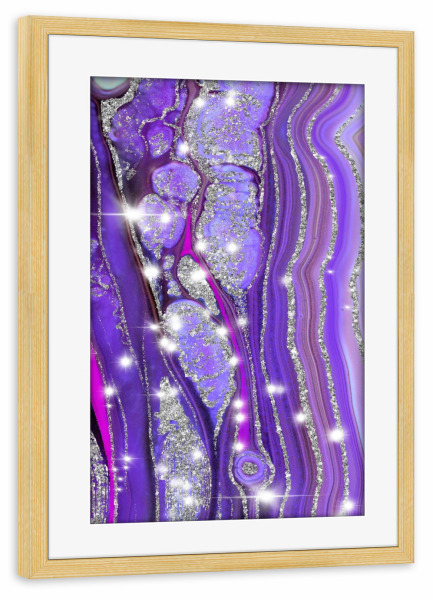 Poster mit Rahmen kiefer "Violet Agate" artboxONE - Abstrakt,Fashion,Festivals,Lustig