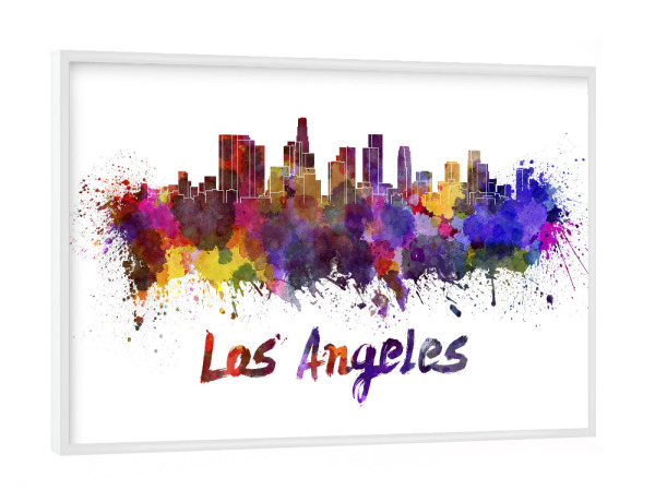 Poster mit weißem Rahmen "LOS ANGELES skyline-p" artboxONE - Städte,Abstrakt,Architektur