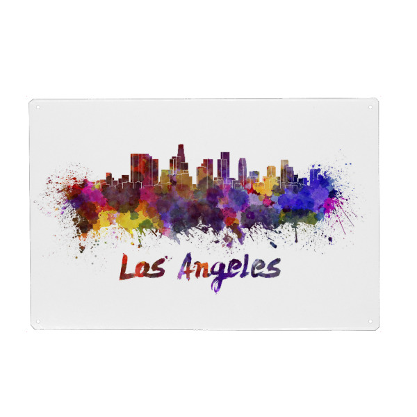 Holzbild "LOS ANGELES skyline-p" artboxONE - Städte,Abstrakt,Architektur