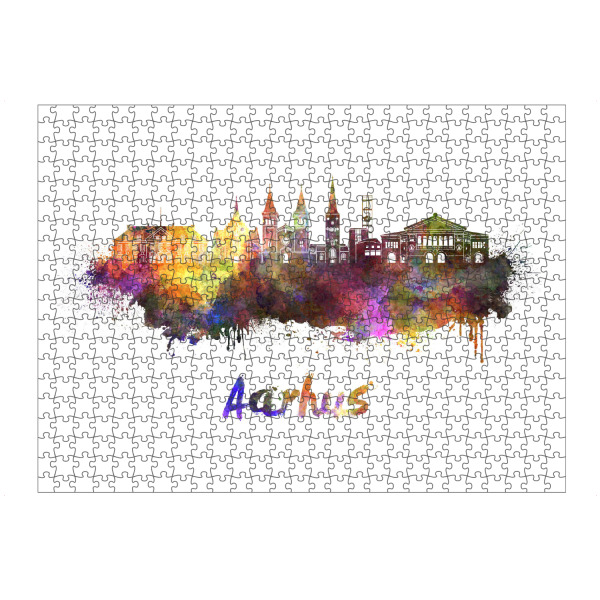 artboxONE Puzzle "AARHUS skyline in watercolor-b" artboxONE - Städte,Reise