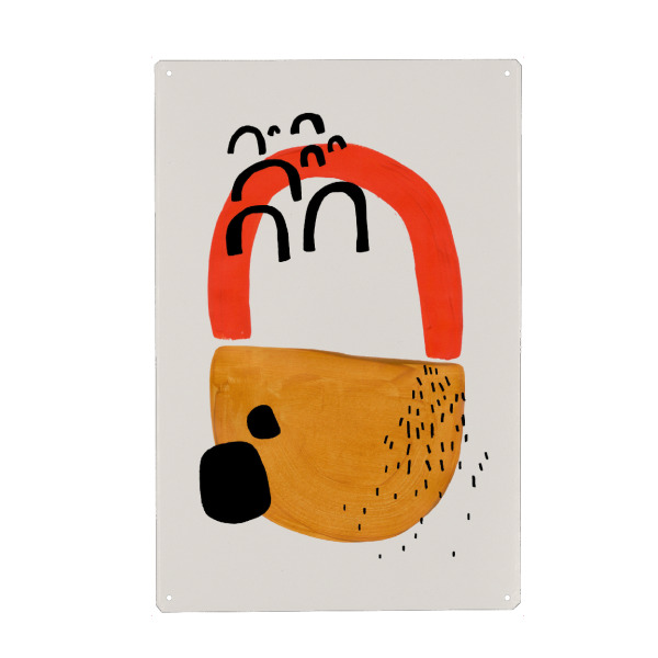 Holzbild "Ejaaz Haniff - Orange Arch" artboxONE - Abstrakt,Geometrie