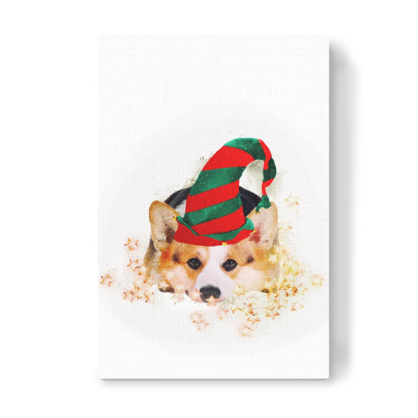 Leinwandbild "Corgi Santa’s Helper" artboxONE - Tiere,Weihnachten