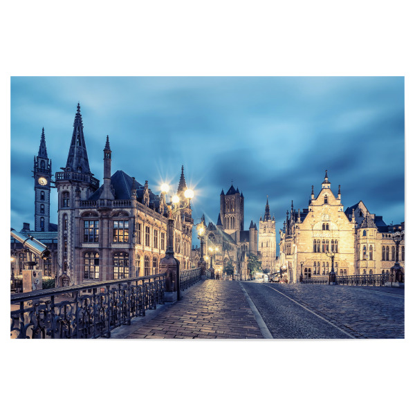 Poster 30x20 cm "Ghent By Night" artboxONE - Städte,Reise,Architektur,Reise / Länder,Städte / Weitere