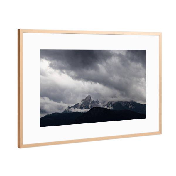Poster mit Rahmen Kupfer "Wolken und Watzmann" artboxONE - Natur,Reise