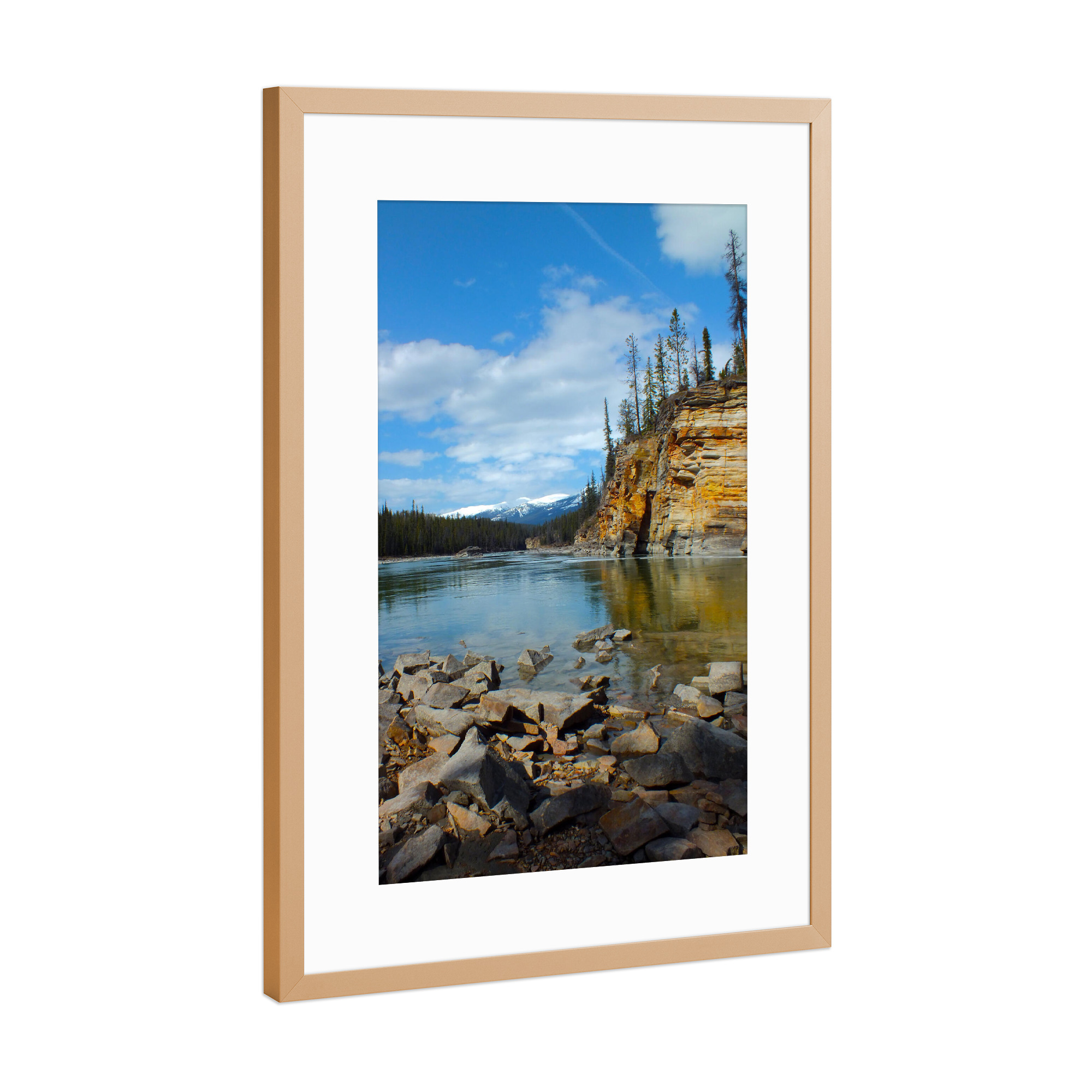 Poster mit Rahmen Kupfer "Sunwapta River in den Rockies" artboxONE - Natur,Reise,Reise / Länder