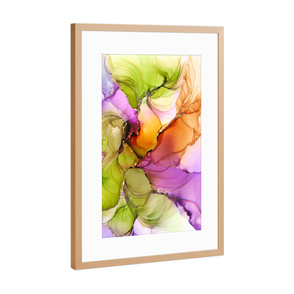Poster mit Rahmen Kupfer "Light as a feather" artboxONE - Floral,Abstrakt