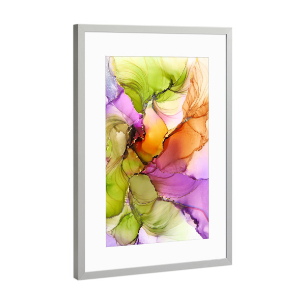 Poster mit Rahmen Silber "Light as a feather" artboxONE - Floral,Abstrakt