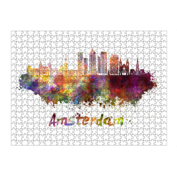 artboxONE Puzzle "AMSTERDAM Skyline in watercolor-c" artboxONE - Städte,Abstrakt,Architektur