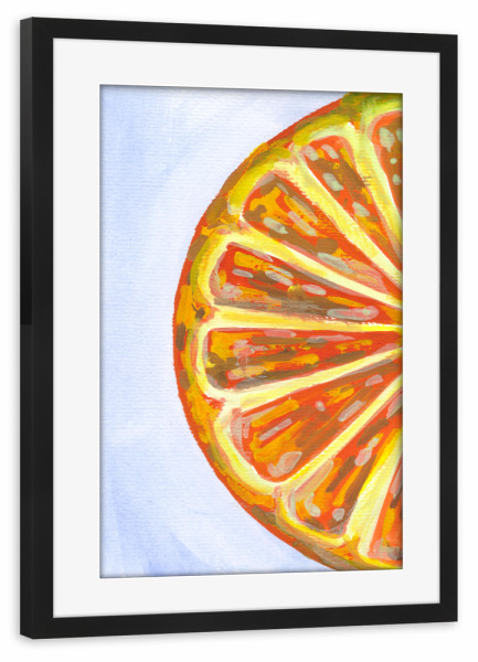 Poster mit Rahmen schwarz "Orange Fruit Slice" artboxONE - Natur,Essen & Trinken,Essen & Trinken / Obst & Gemüse