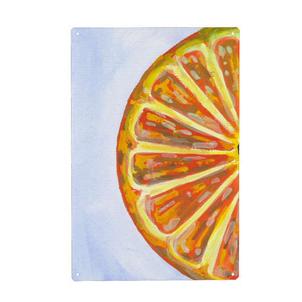 Metall Poster "Orange Fruit Slice" artboxONE - Natur,Essen & Trinken,Essen & Trinken / Obst & Gemüse