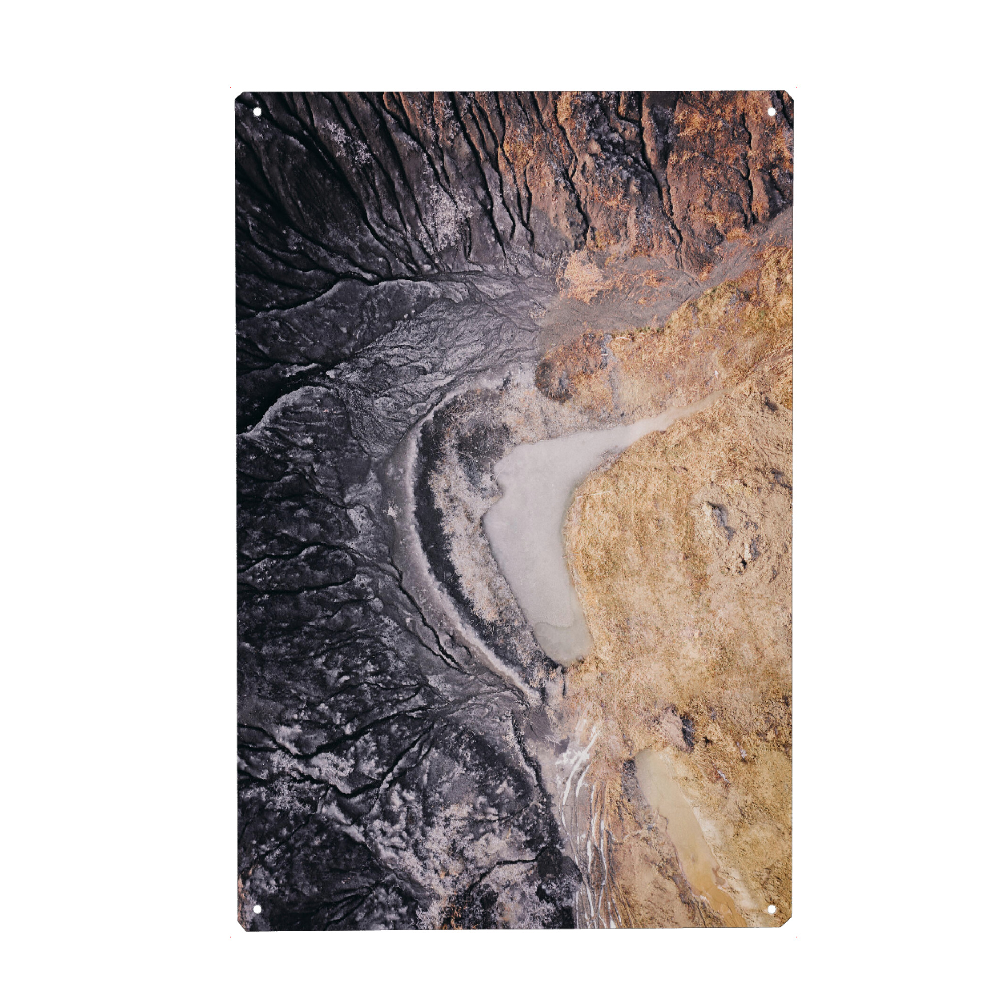 Holzbild "SECURE" artboxONE - Natur,Abstrakt - Drone,Aerial,Dji,Mavic,Pro,Allgäu,Bavaria,Bayern,Topdown,Nebel,Fog,Abstrakt,Art,Nft,Luftaufnahme