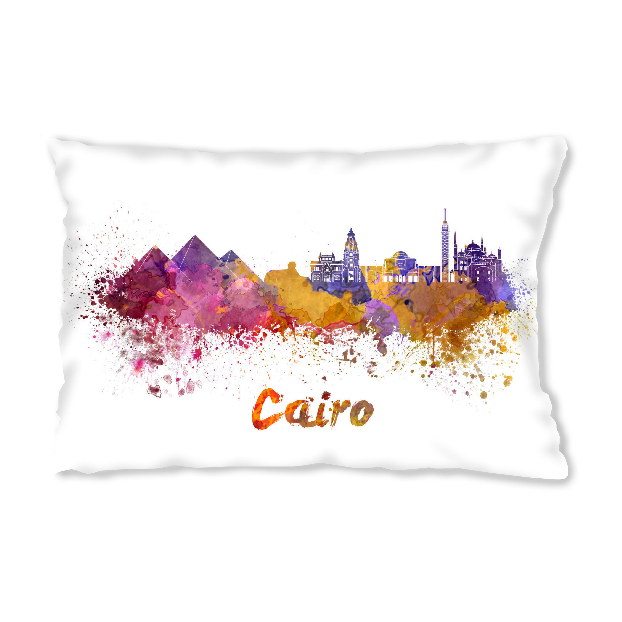 Design-Kissen "CAIRO skyline in watercolor-b" artboxONE - Städte,Reise,Abstrakt,Architektur