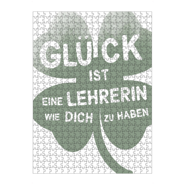 Puzzle Ravensburger "Glück ist eine Lehrerin" artboxONE - Typografie,Floral,Lehrersprüche,Lustig