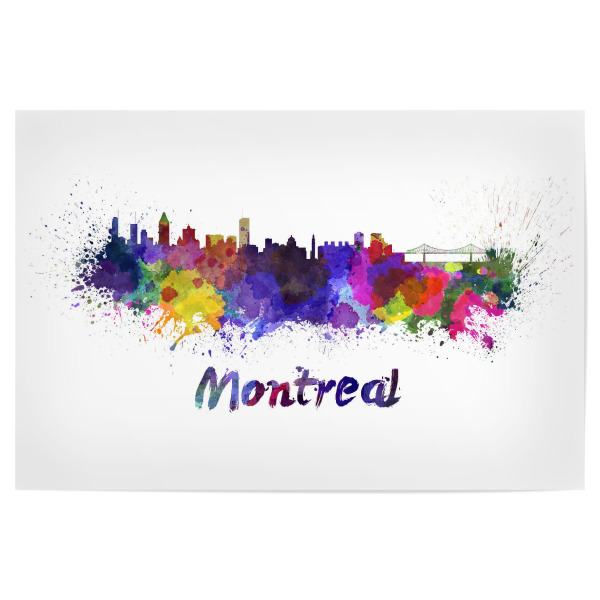 Poster 30x20 cm "MONTREAL skyline in watercolor" artboxONE - Städte,Abstrakt