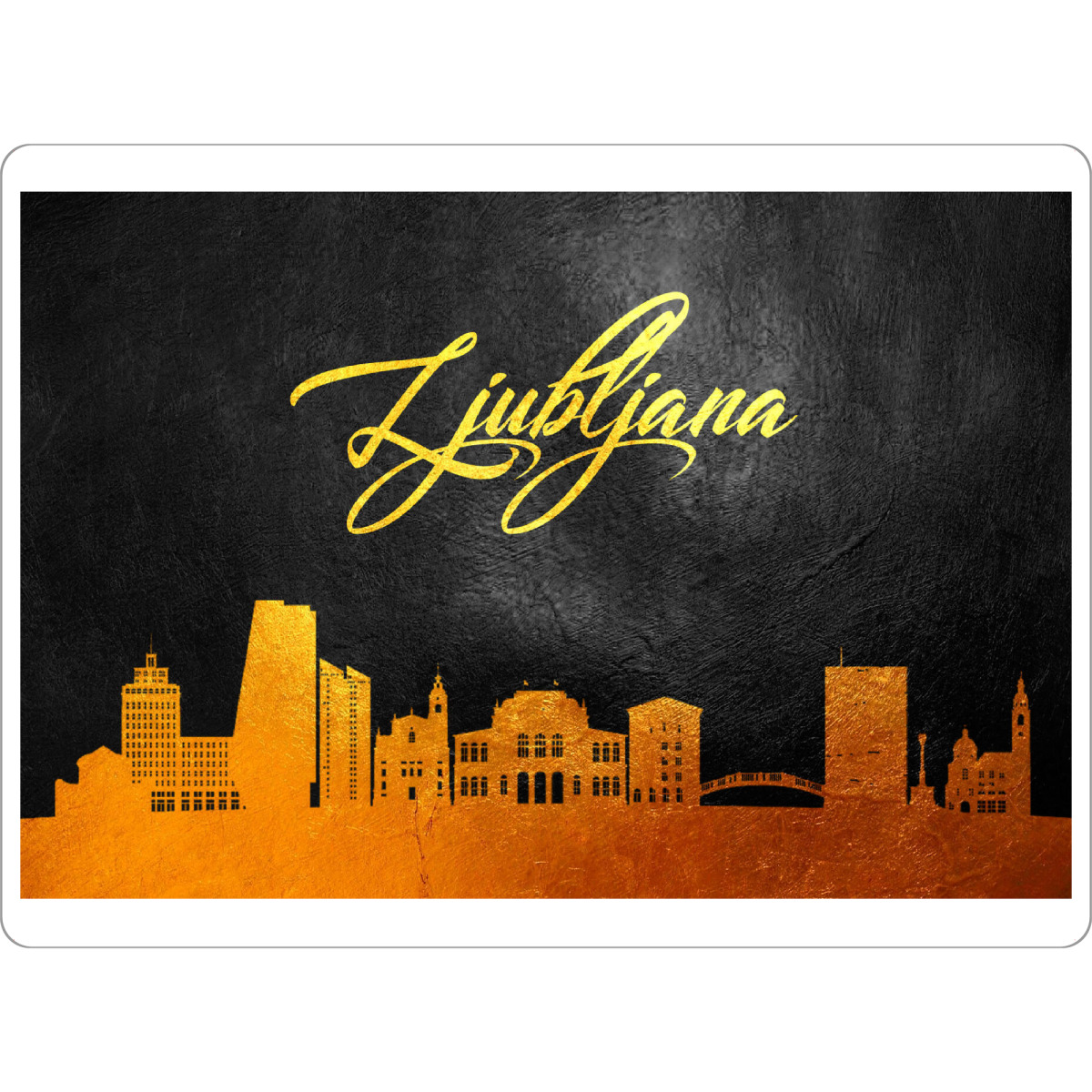 Tischset "Ljubljana Slovenia Gold Skyline" artboxONE - Städte - Gold,Skyline,Ljubljana,Slovenia,Stadt,City - Bild gold
