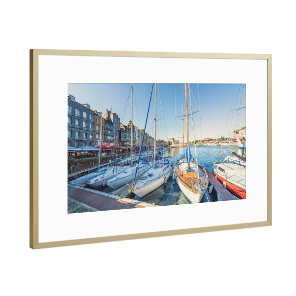 Poster mit Rahmen Gold "Honfleur" artboxONE - Städte,Reise,Architektur,Reise / Länder,Städte / Weitere