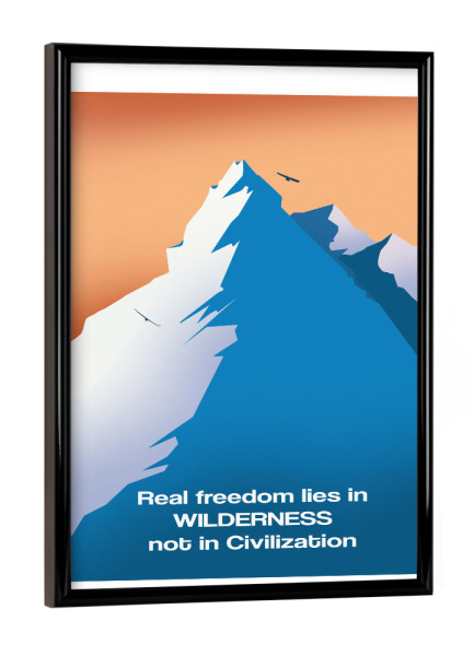 Poster mit schwarzem Rahmen "Freedom in Wilderness" artboxONE - Natur,Abstrakt