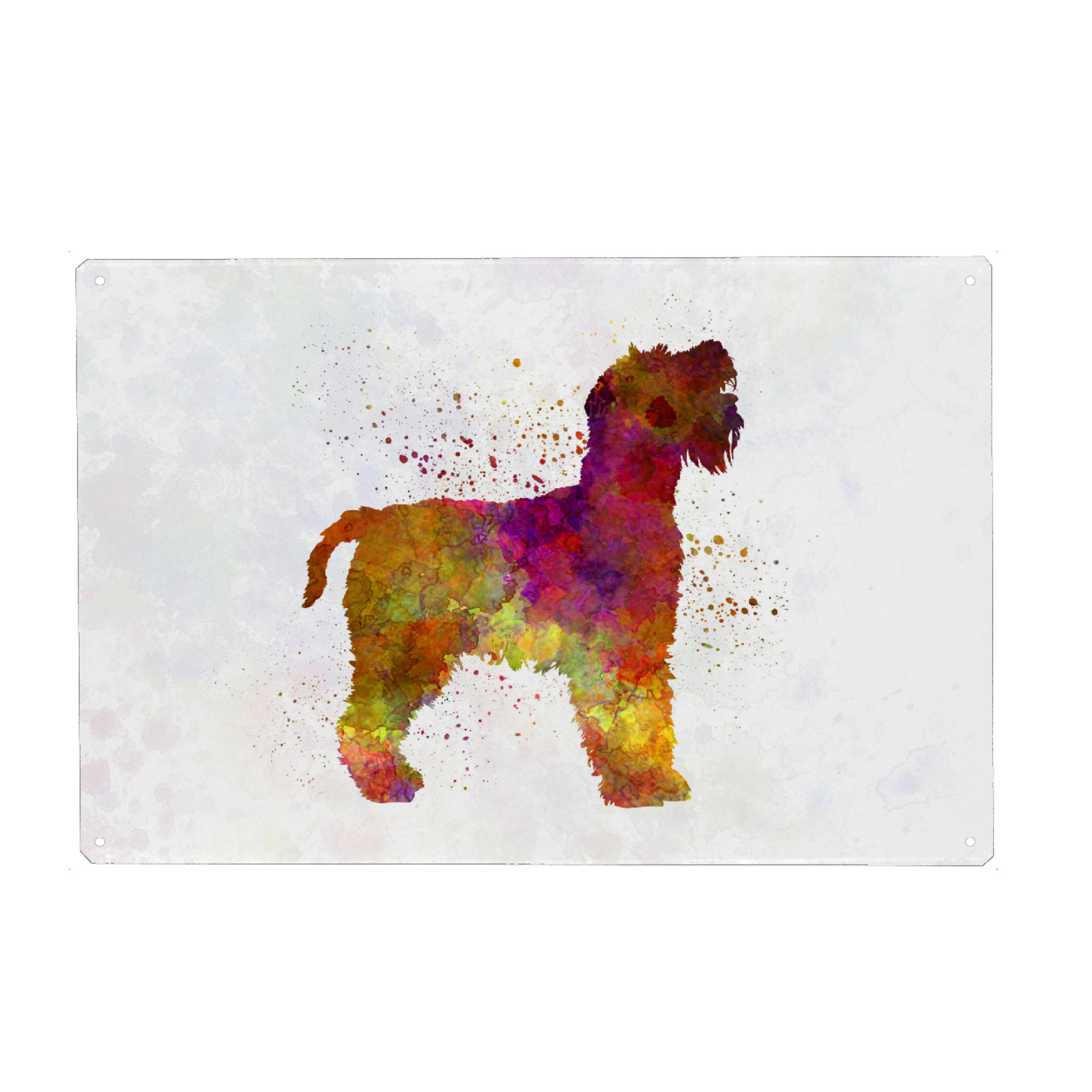 Metall Poster "Welsh Terrier in watercolor" artboxONE - Tiere,Abstrakt - Dog,Dogs,Pet,Animal,Mammal,Watercolor,Abstract,Hund,Bunt,Colorful