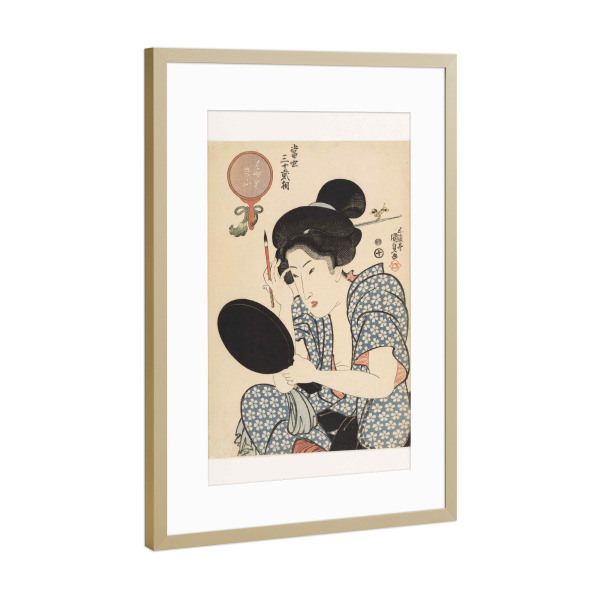 Poster mit Rahmen Gold "Utagawa Toyokun - Woman" artboxONE - Menschen,Reise / Asien