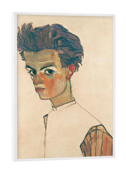 Poster mit weißem Rahmen "Selbstbildnis" artboxONE - Menschen,Männer - Egon schiele,Kunst,Malerei,Gemälde,Junge,Mann