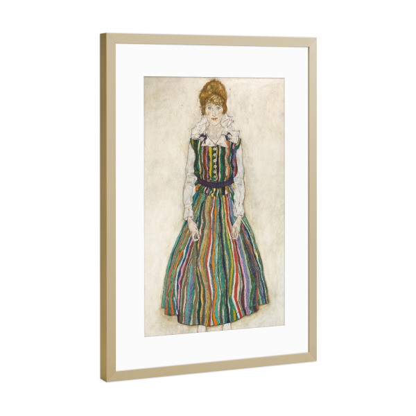Poster mit Rahmen Gold "Porträt von Edith Schiele" artboxONE - Menschen - Egon schiele,Kunst,Malerei,Gemälde,Frau,Woman,Female
