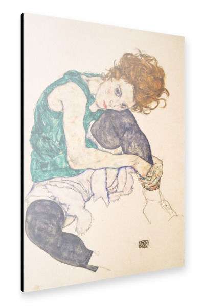 Alu-Dibond "Sitzende Frau" 30x20 cm artboxONE