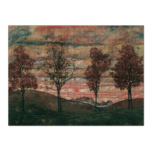 Puzzle Ravensburger "Vier Bäume" artboxONE - Natur,Reise - Egon schiele,Vier bäume,Natur,Nature,Landschaft,Landscape,Kunst,Malerei,Gemälde