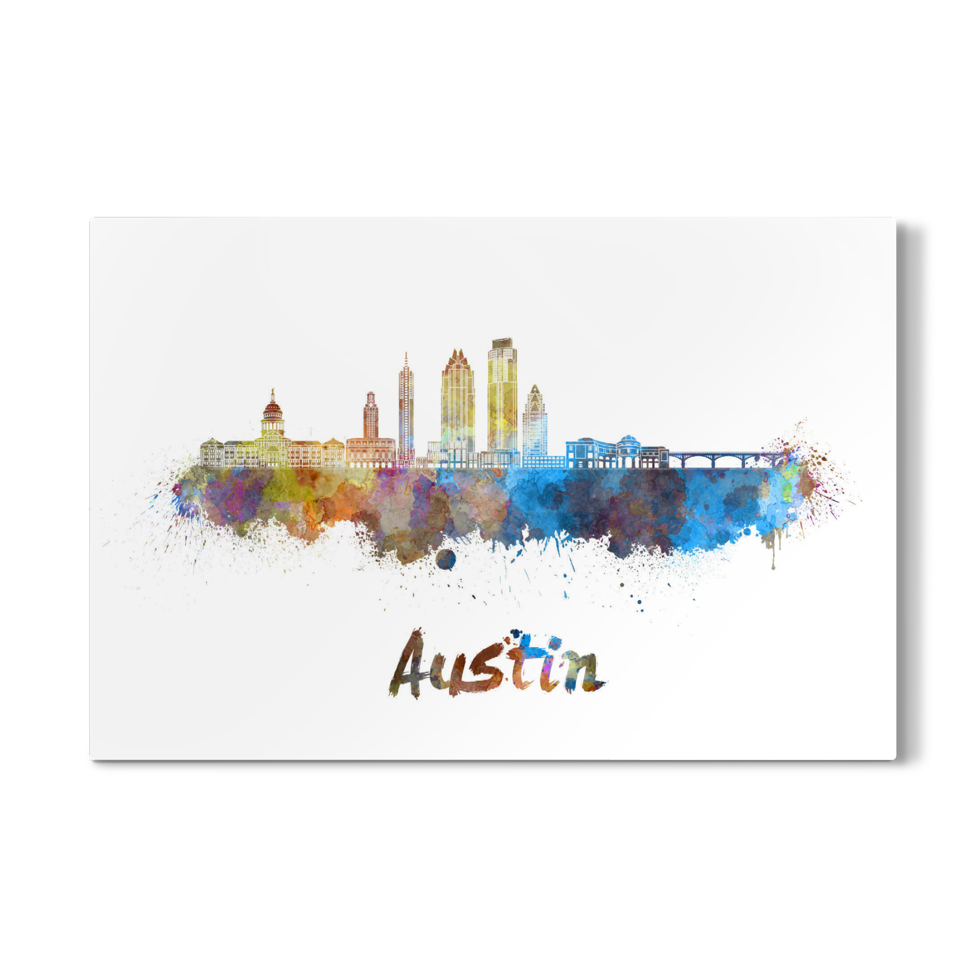 Galerie-Print "AUSTIN Skyline in watercolor-b" 75x50 cm artboxONE