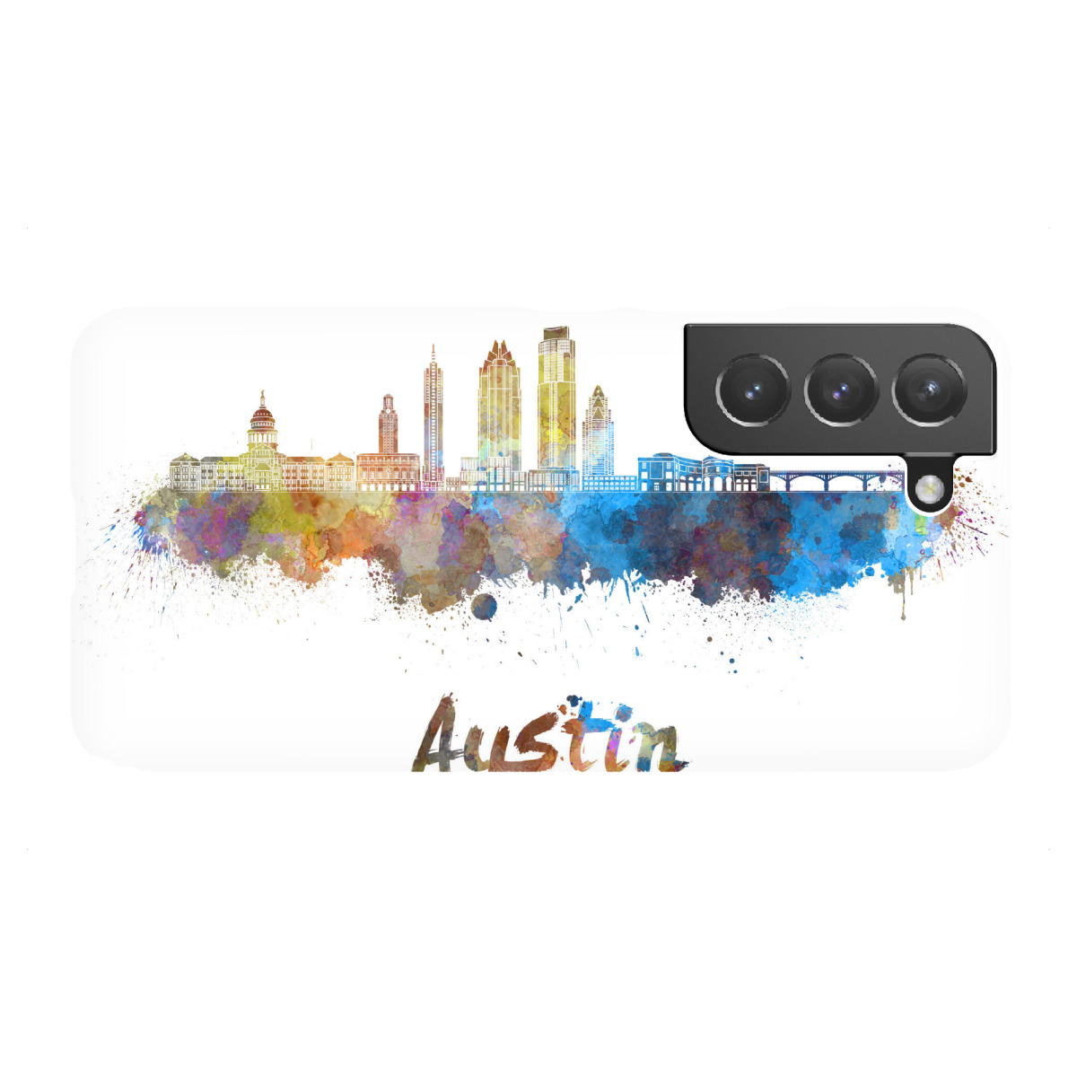 "AUSTIN Skyline in watercolor-b"für Samsung Galaxy - Premium-Case Handyhülle artboxONE