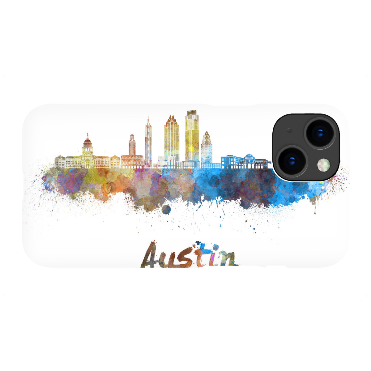 "AUSTIN Skyline in watercolor-b"für iPhone - Premium-Case Handyhülle artboxONE