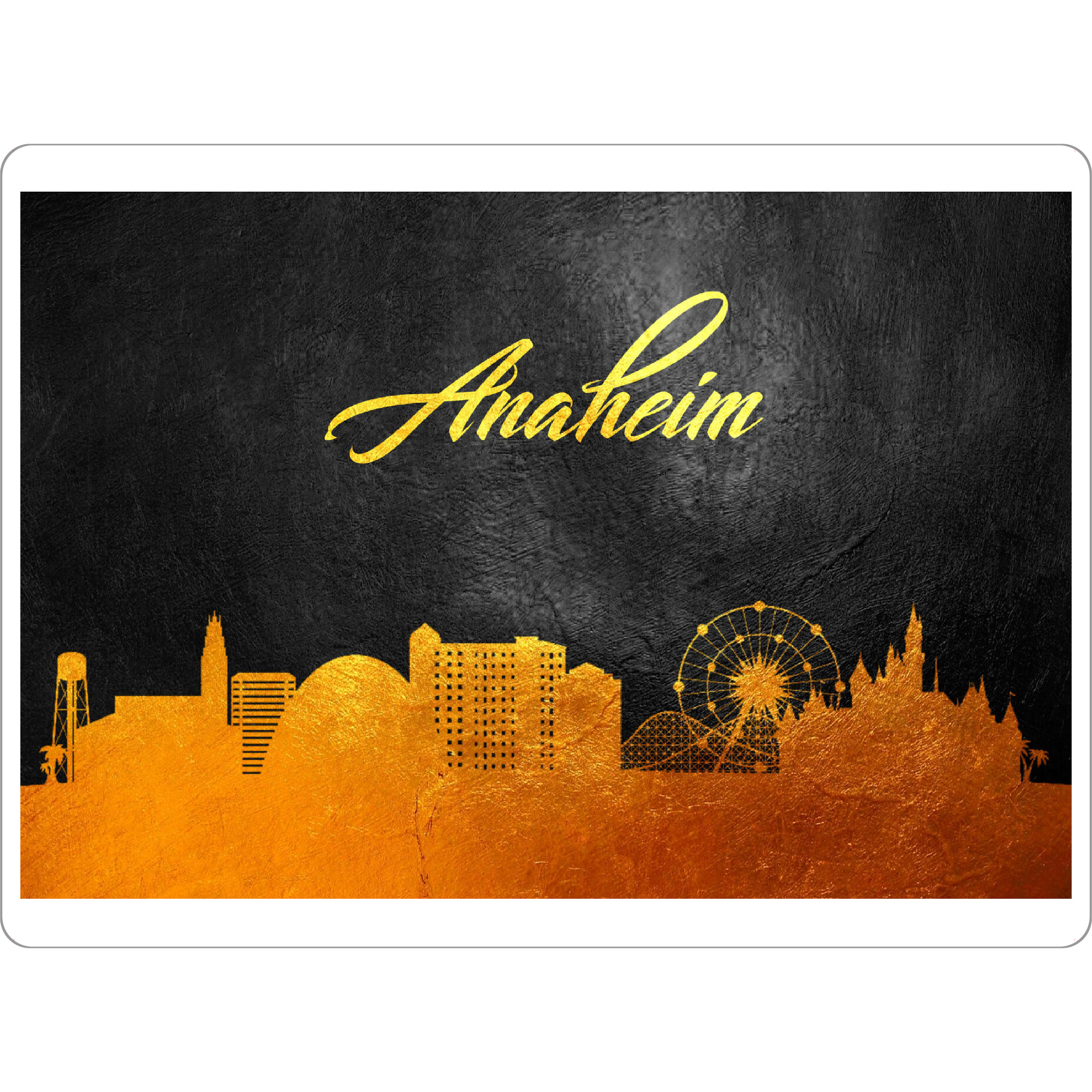 Tischset "Anaheim California Gold Skyline" artboxONE - Städte - Anaheim,California,Gold,Skyline,City,Stadt - Bild anaheim