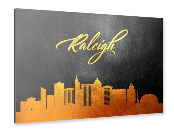 Alu-Dibond "Raleigh North Carolina Gold" 30x20 cm artboxONE