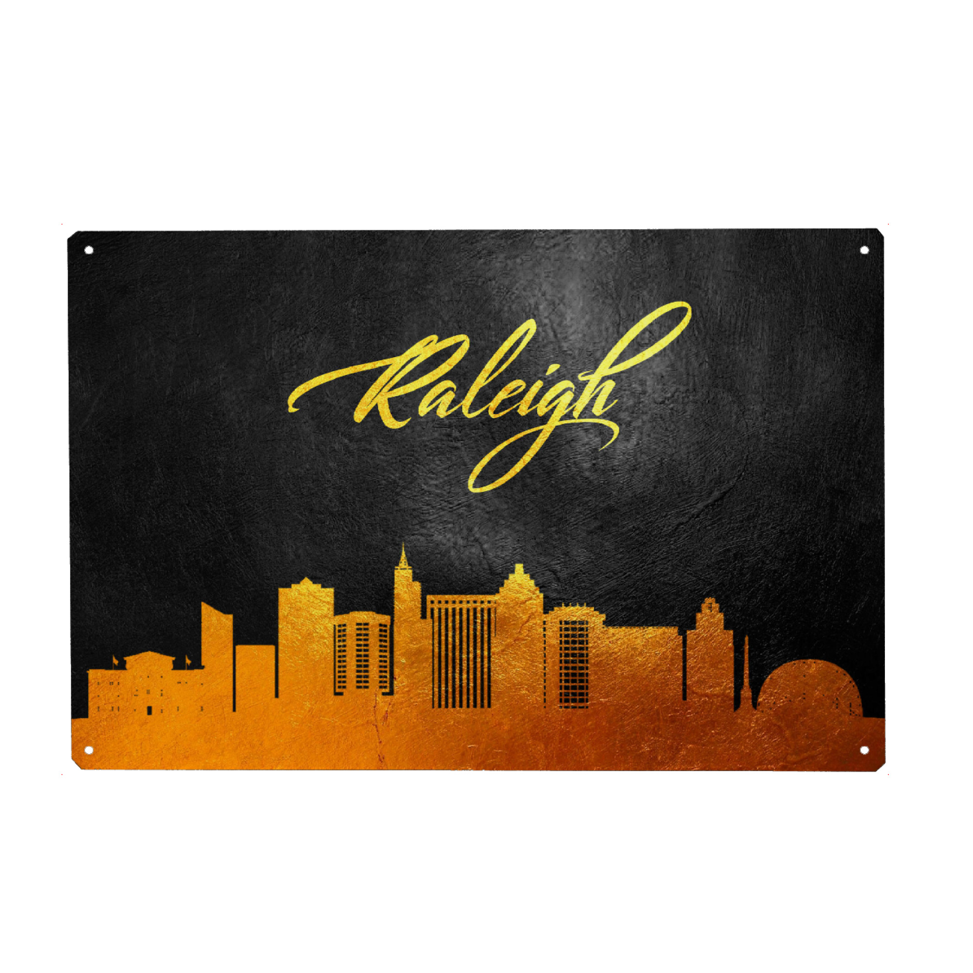 Holzbild "Raleigh North Carolina Gold" artboxONE - Städte - Raleigh,North carolina,Gold,Skyline,City,Stadt