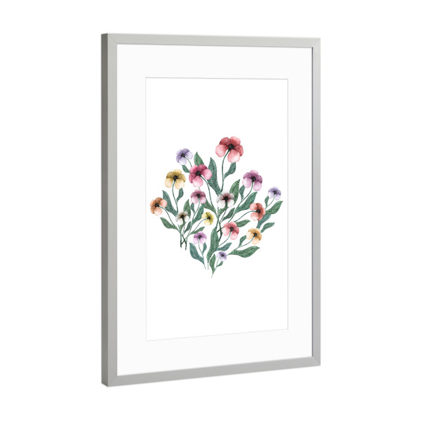 Poster mit Rahmen Silber "Delicate Blossoms Pastel" artboxONE - Natur,Floral