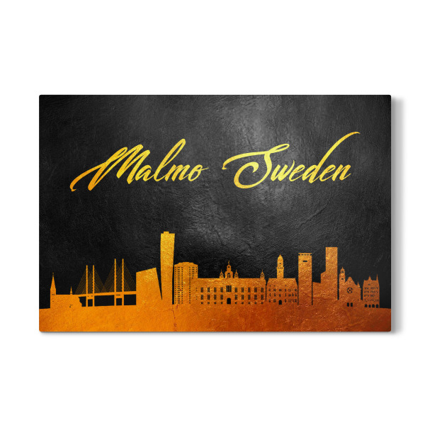 Galerie-Print "Malmo Sweden Gold Skyline" 30x20 cm artboxONE
