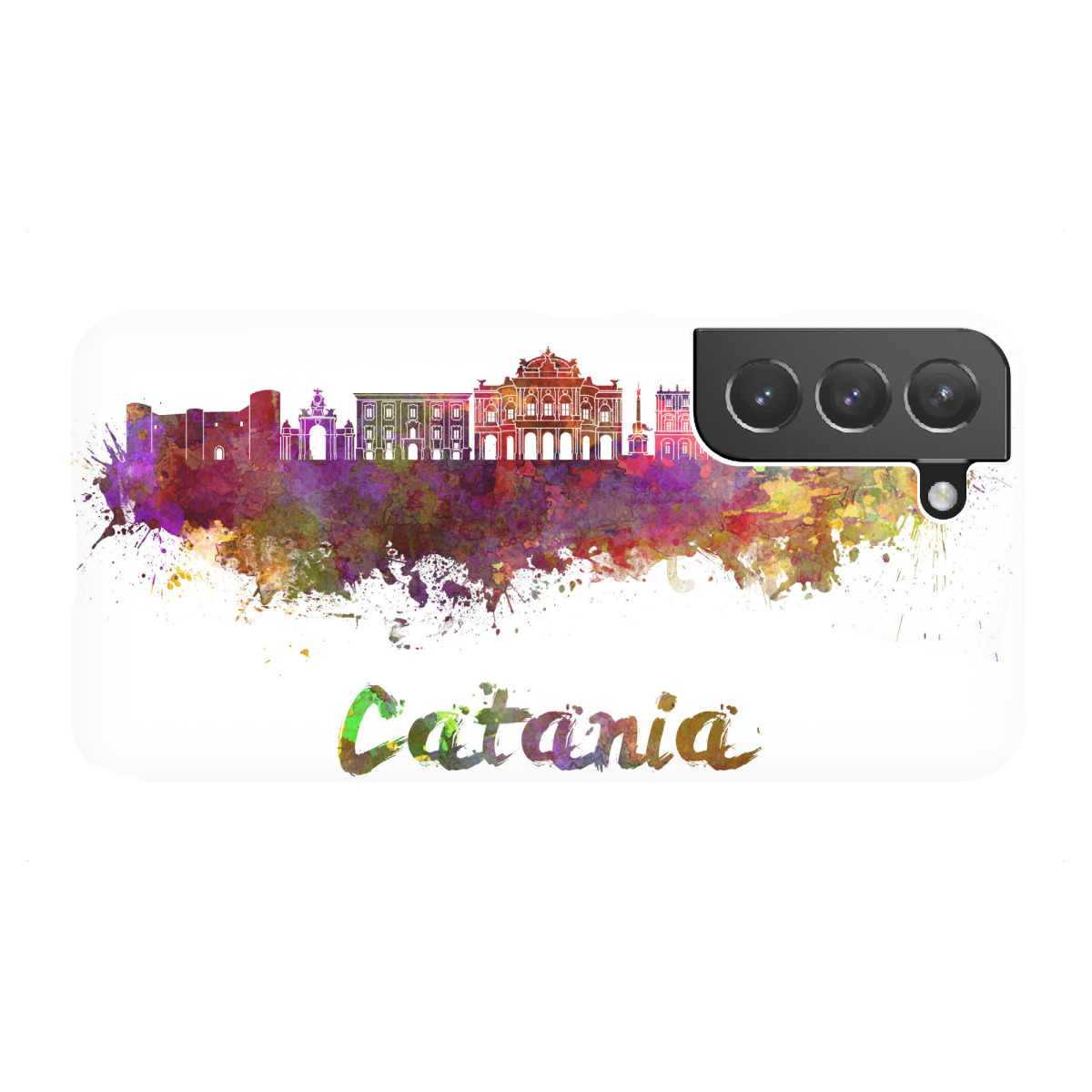 "CATANIA skyline in watercolor-B"für Samsung Galaxy - Premium-Case Handyhülle artboxONE