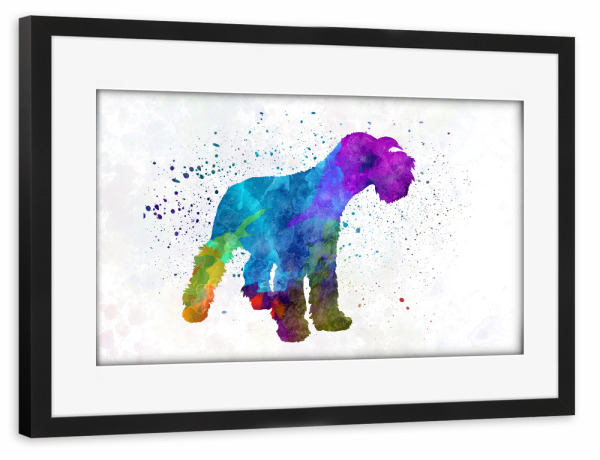 Poster mit Rahmen schwarz "Miniature Schnauzer in watercolor" artboxONE - Tiere,Abstrakt