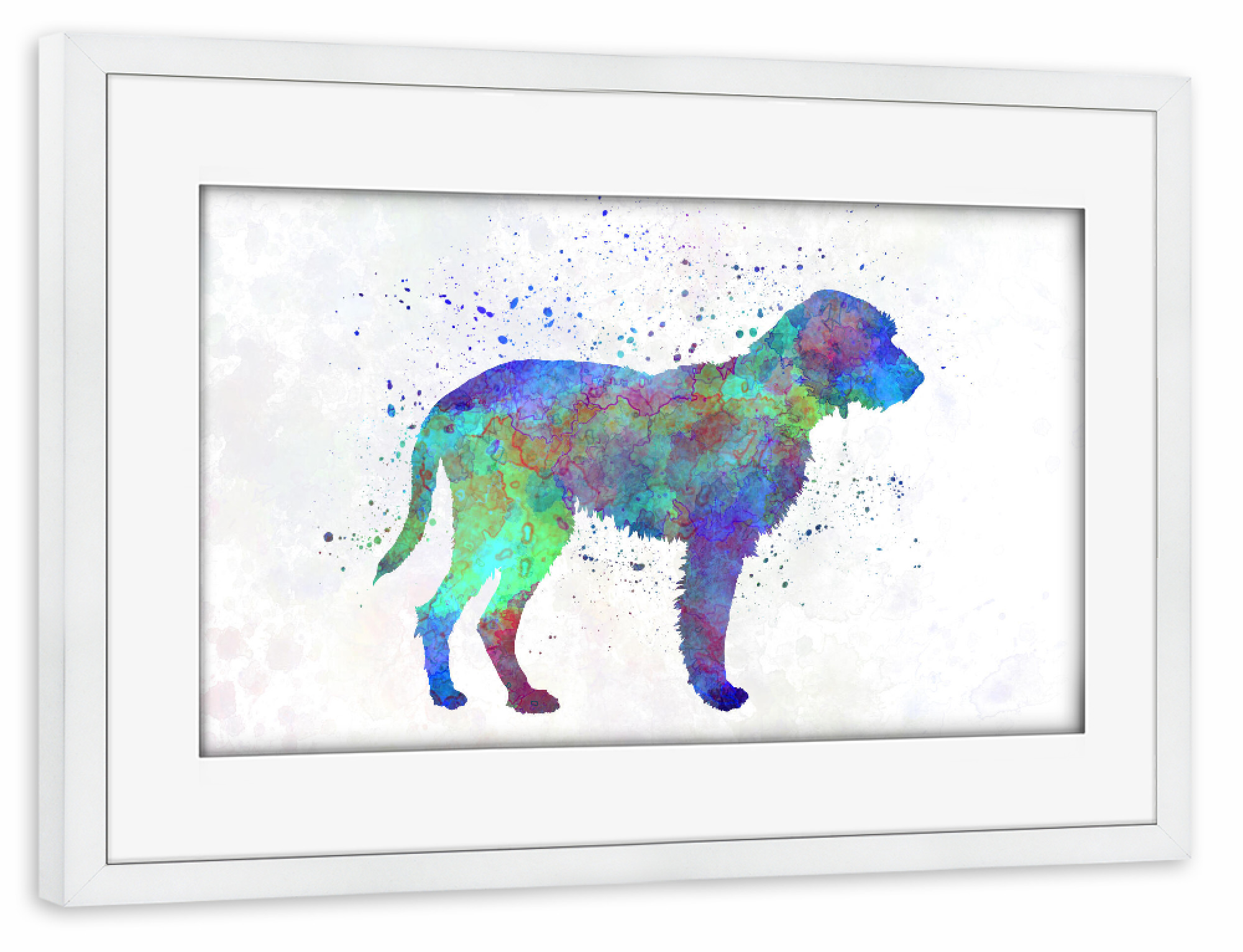 Poster mit Rahmen weiß "Fawn Brittany Griffon watercolor" artboxONE - Tiere,Abstrakt
