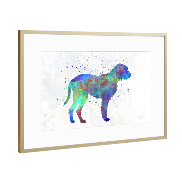 Poster mit Rahmen Gold "Fawn Brittany Griffon watercolor" artboxONE - Tiere,Abstrakt