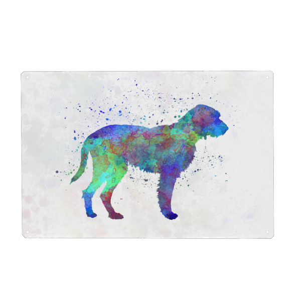 Metall Poster "Fawn Brittany Griffon watercolor" artboxONE - Tiere,Abstrakt