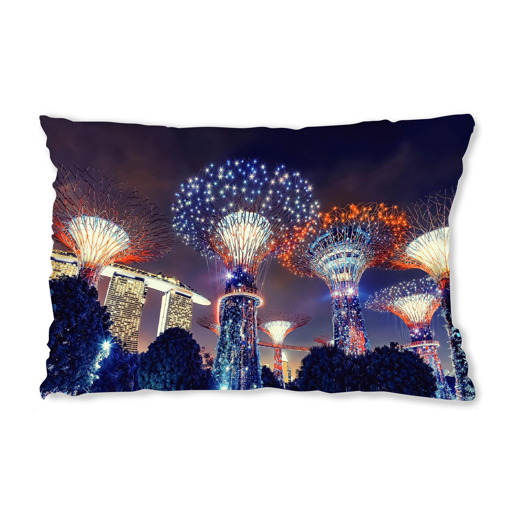 Design-Kissen "Singapore By Night" artboxONE - Städte,Reise,Architektur,Reise / Asien,Städte / Singapur