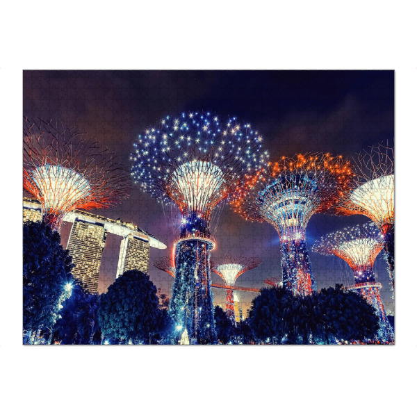Puzzle Ravensburger "Singapore By Night" artboxONE - Städte,Reise,Architektur,Reise / Asien,Städte / Singapur