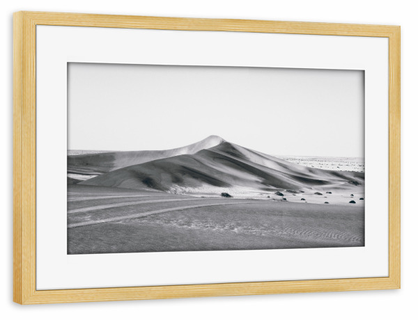 Poster mit Rahmen kiefer "Namib Düne schwarzweiß" artboxONE - Reise,Schwarzweiß,Reise / Afrika,Reise / Länder