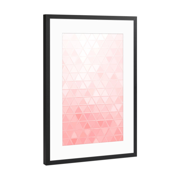 Poster mit Rahmen Schwarz (Metallic) "Mosaic white pink" artboxONE - Abstrakt,Geometrie